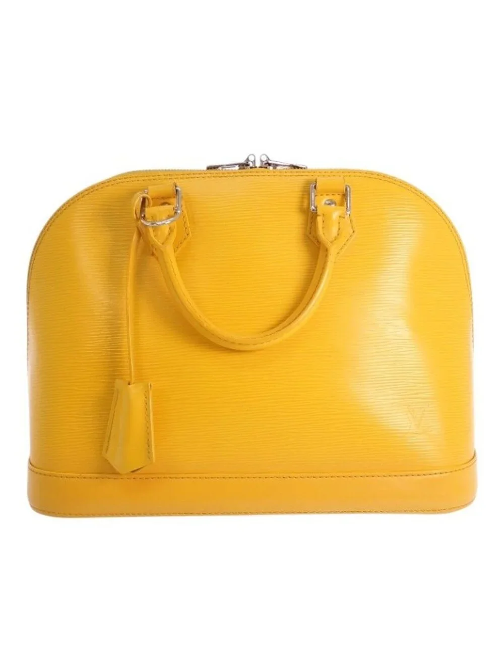 Louis Vuitton Alma PM Epi Handbag Citron Yellow Silver